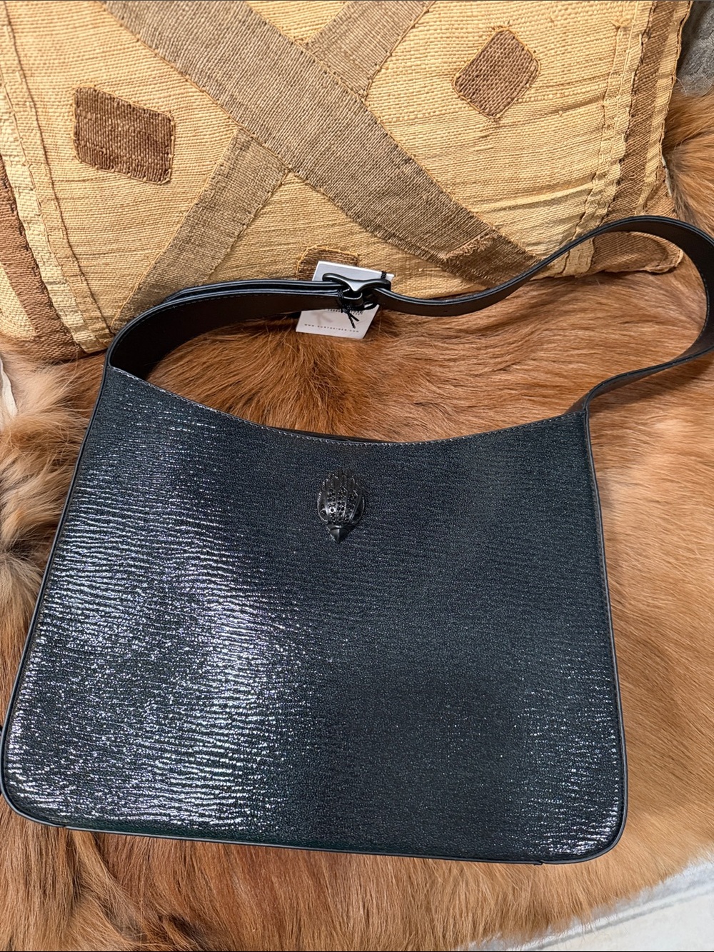 Kurt Geiger Black Textured Supersleek Hobo Shoulder Bag - NWT